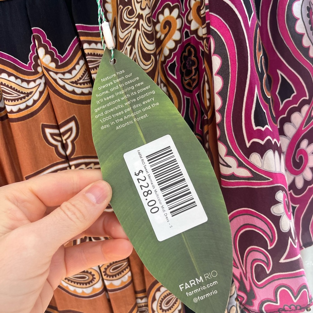 FARM RIO NWT Multicolor Paisley Print Women's Dress - Picture 5 of 5